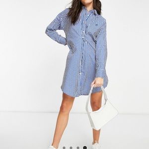 River island stripe nipped mini shirt dress